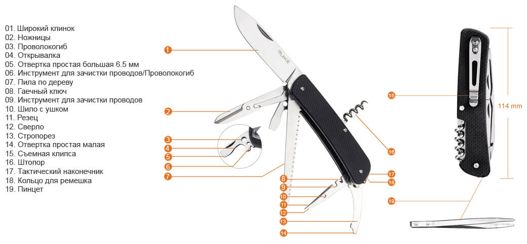 Схема ножа Ruike L42